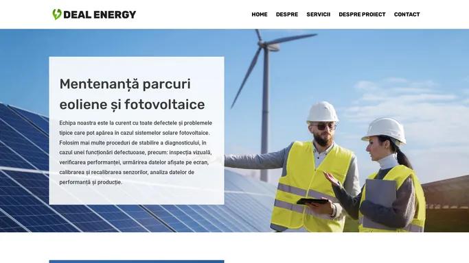 Deal Energy | Mentenanta parcuri fotovoltaice si eoliene