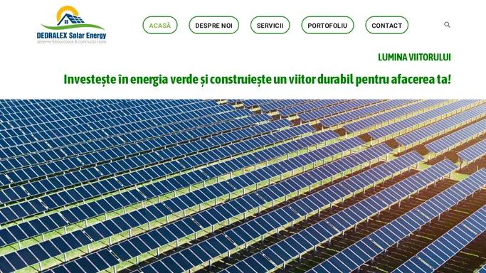 DEDRALEX Solar Energy – Sisteme fotovoltaice si Constructii civile