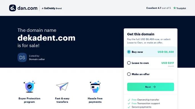 The domain name dekadent.com is for sale