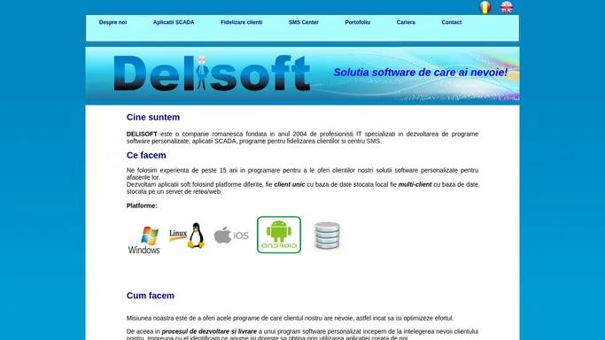 DELISOFT- software personalizat,aplicatii SCADA,programe pentru fidelizarea clientilor, SMS center