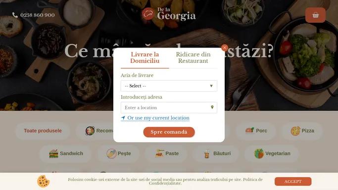 Delivery | De la Georgia – Retete rafinate, gusturi adevarate