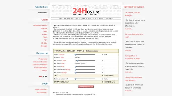 Oferta gazduire domenii - 24host.ro