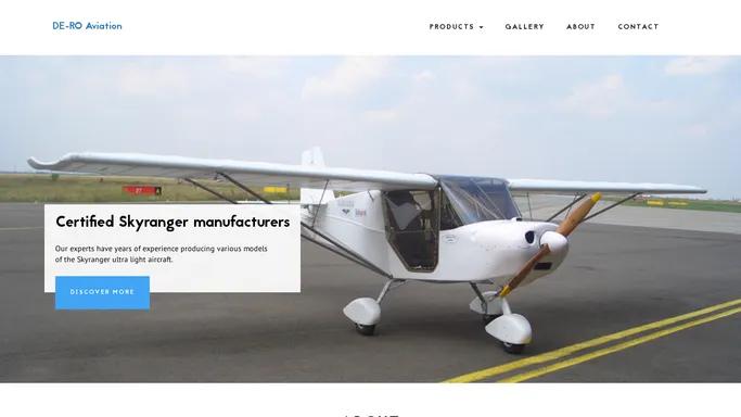 DE-RO Aviation - Ultra light aircraft manufacturing and repairs