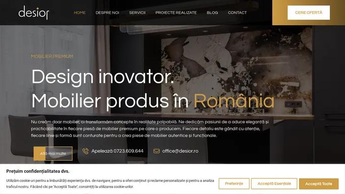 Desior – Design inovator. Mobilier produs in Romania