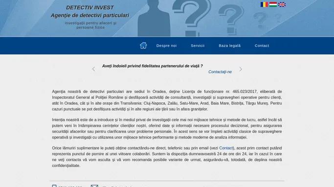 Detectiv Invest Oradea - Agentie de detectivi particulari