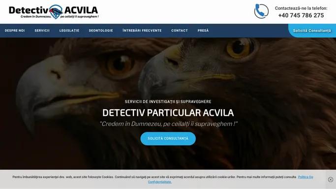 Detectiv Particular Acvila - Romania | detectivacvila.ro