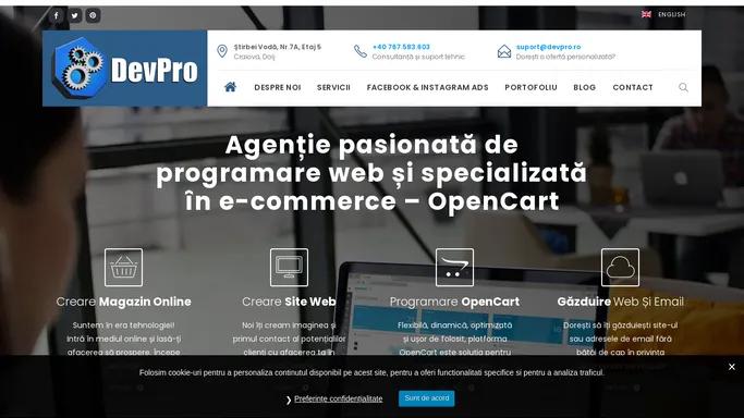 Agentie Web Dedicata OpenCart - Solutii e-Commerce - DevPro.ro