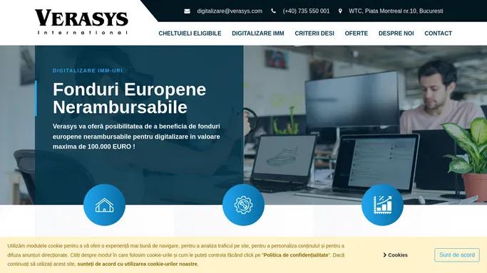 Fonduri digitalizare IMM | Verasys International