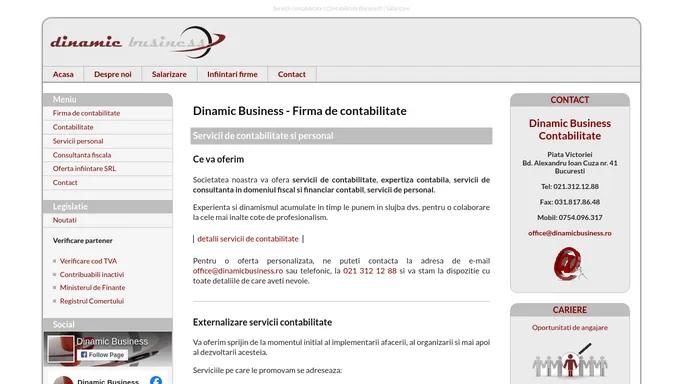 Contabilitate Bucuresti - Dinamic Business | Servicii contabilitate | Servicii de personal | Contabilitate PFA | Servicii contabilitate Bucuresti