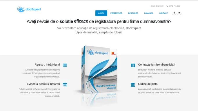 docExpert | solutie software de registratura | intrari-iesiri, decizii, hotarari, contracte, ordine de plata