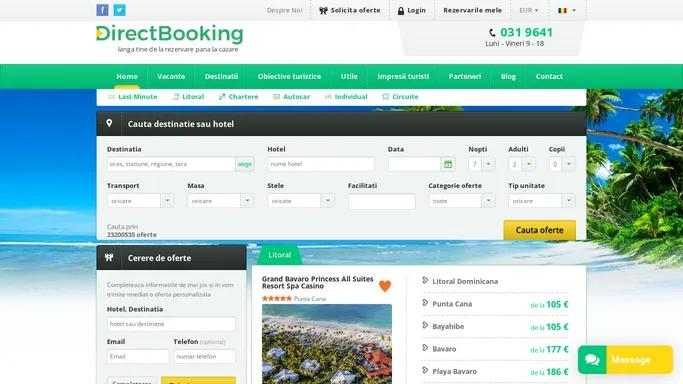 DirectBooking.ro | Early Booking Vacante 2024 in Republica Dominicana, Rezerva sejururi la pret redus in Republica Dominicana. Oferte pentru 8800 hoteluri.