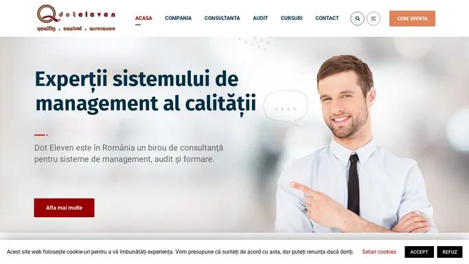 Consultanta pentru sisteme de management, audit si formare | Dot Eleven