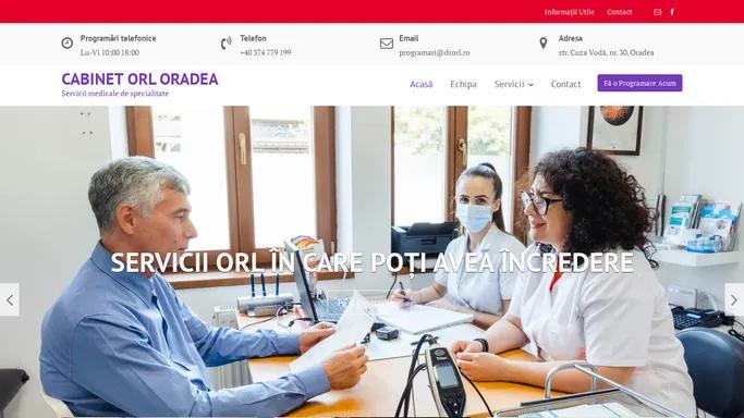 Cabinet ORL Oradea – Servicii medicale de specialitate