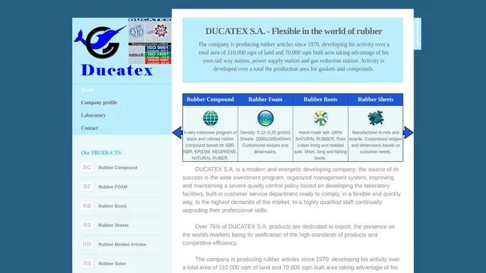 Ducatex - Rubber Manufacturer | Compound | Foam | Sheets | Mat