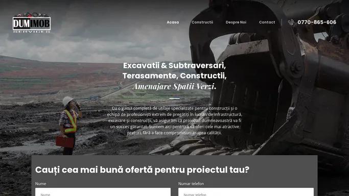 Dum-Imob Services – Excavatii, Constructii, Terasamente, Demolari