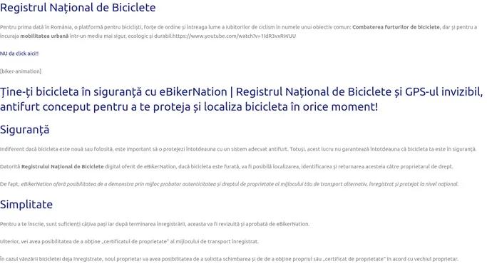 eBikerNation - Registrul National de Biciclete