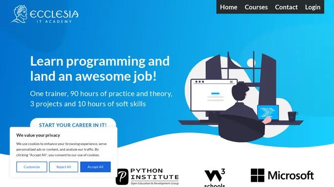 Ecclesia IT Academy - Learn IT the right way! - Programming School