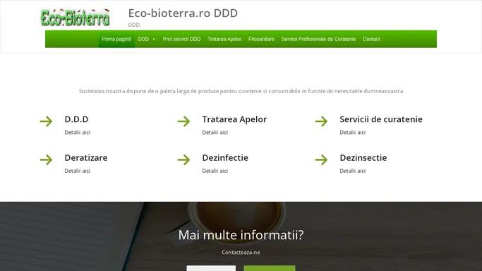 Servicii profesionale de Dezinsectie, Dezinfectie si Deratizare - Eco-bioterra.ro DDD