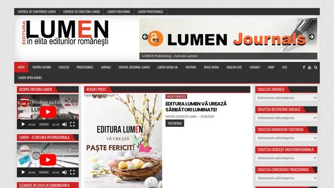 | Editura Stiintifica Lumen | Site Oficial Editura Stiintifica LUMEN Profita De Oportunitate Si Publica Cartea Sau Lucrarea La Editura Lumen