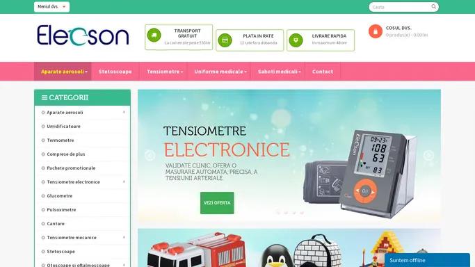 Elecson - Tensiometre electronice, tensiometre mecanice, aparate aerosoli, accesorii.