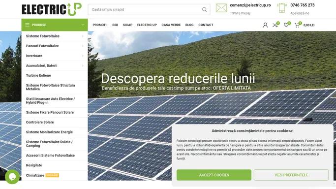 ElectricUP Magazin sisteme panouri solare fotovoltaice, invertoare