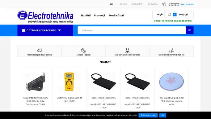 Produse din gama electrotehnica si automatizari. Electrotehnika.ro