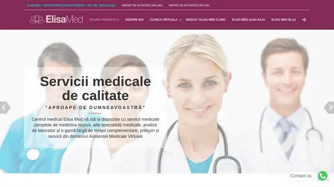 Elisa Med – Servicii medicale, medicina muncii, medicina estetica, ozonoterapie, terapii regenerative