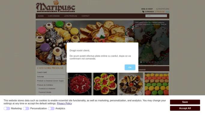 Maripusc Brasov - Comanda online produse de patiserie si cofetarie - Maripusc