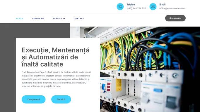 E.M.Automation Expert – Executie, Mentenanta si Automatizari de inalta calitate