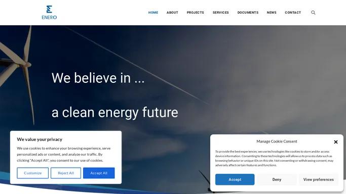 Enero – Furnizare – We belive in … a clean energy future