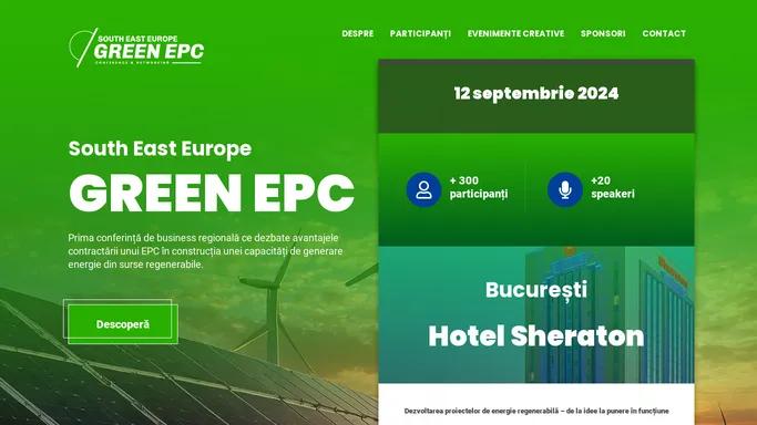 South East Europe Green EPC – Prima conferinta de business regionala prima conferinta de business regionala