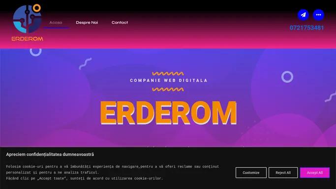 ERDEROM.RO/Prezentare Companie/Dezvoltare Web