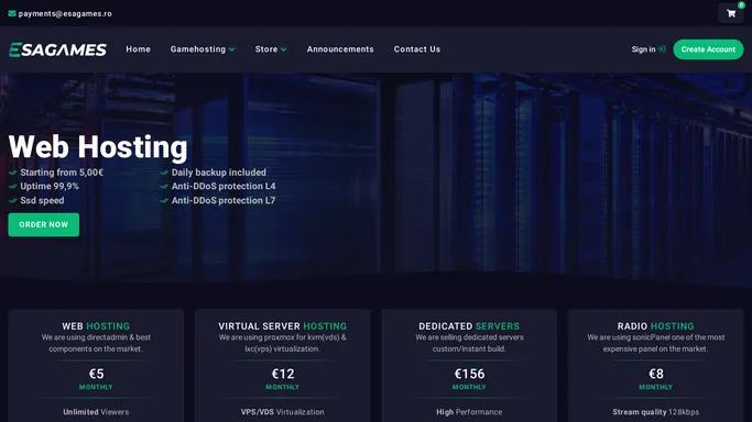 Portal Home - ESAGAMES HOSTING SHIELD