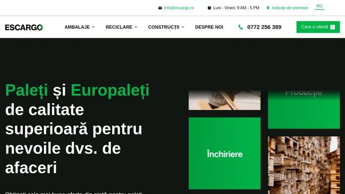 Paleti de lemn, EuroPaleti si Produse din Lemn | Escargo.ro