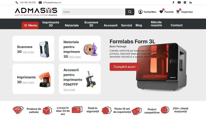 Admasys Romania - Imprimante 3d, scannere 3d, materiale pentru imprmare 3d - magazin online