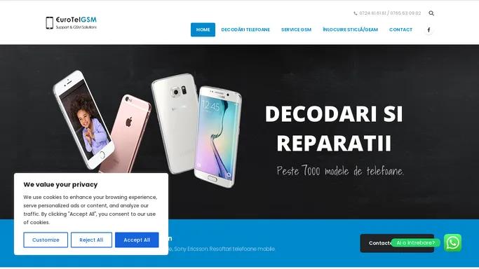 EuroTelGSM – Service GSM, reparatii, decodari, deblocari telefoane