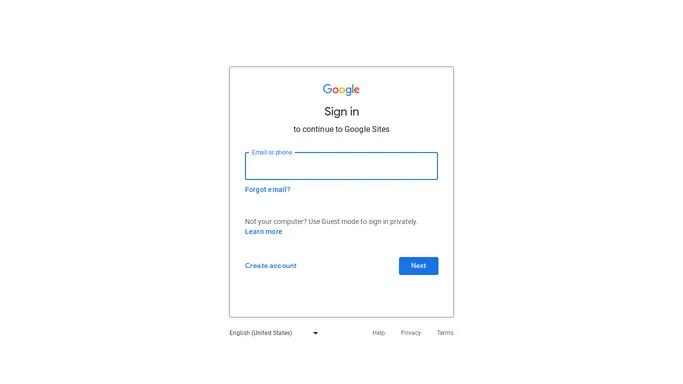 Google Sites: Sign-in