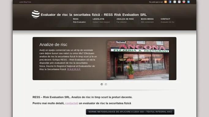 Analize de risc - evaluator de risc la securitate fizica autorizat Evaluator de risc la securitatea fizica