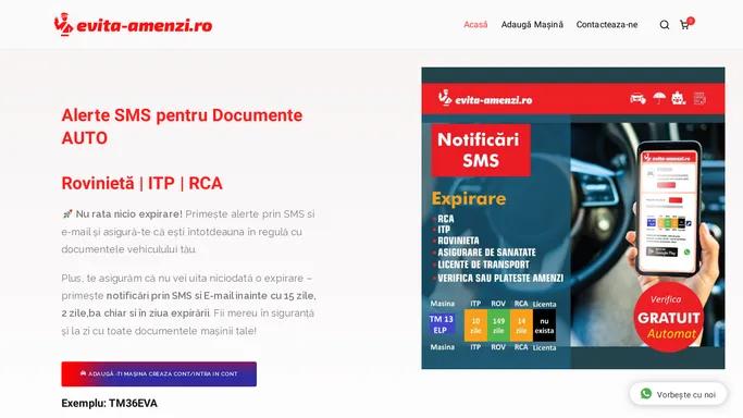 Evita-Amenzi.ro - Notificari ITP, RCA si Rovinieta