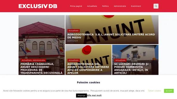 Cele mai noi stiri din judetul Dambovita | ExclusivDB