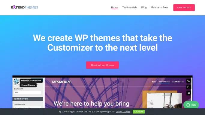 Extend Themes: drag & drop WordPress themes for jaw-dropping websites