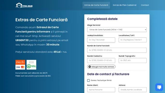 Extras de Carte Funciara ONLINE - Extrasonline.ro