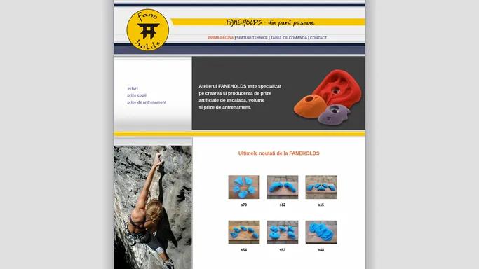 FANEHOLDS - producator de prize de escalada / romanian climbing holds producer / producteur roumain de prises d'escalade