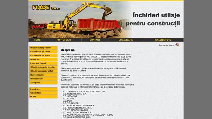 Inchirieri utilaje constructii