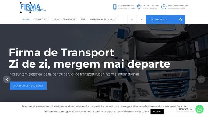 Firma de Transport Marfa International: transport la nivel european