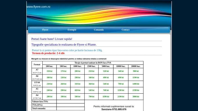 Flyere | Pliante | Preturi fff mici