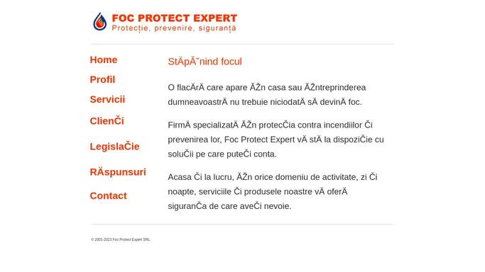 Foc Protect Expert - Servicii de prevenire si protectie contra incendiilor: ignifugari, instalatii sprinklere, avize PSI