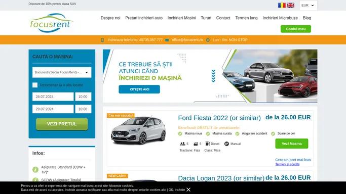 Inchirieri Auto Bucuresti - Rent a Car - Masina de Inchiriat | Focus Rent