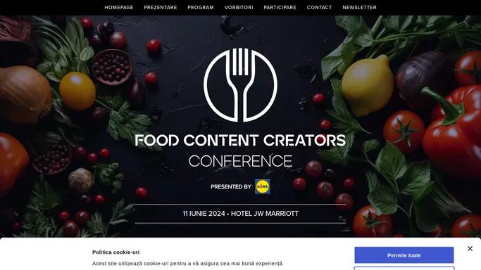 Food Content Creators Conference - Homepage