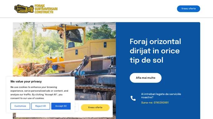 Foraje Constructii – Foraj Orizontal Dirijat si Constructii